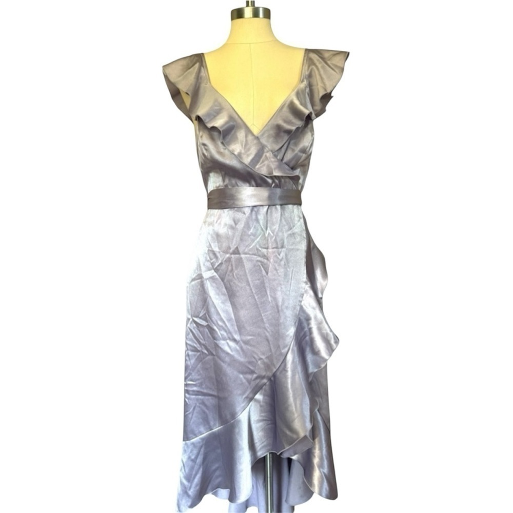 BIRDY GREY women’s dusty lilac shiny satin james midi dress